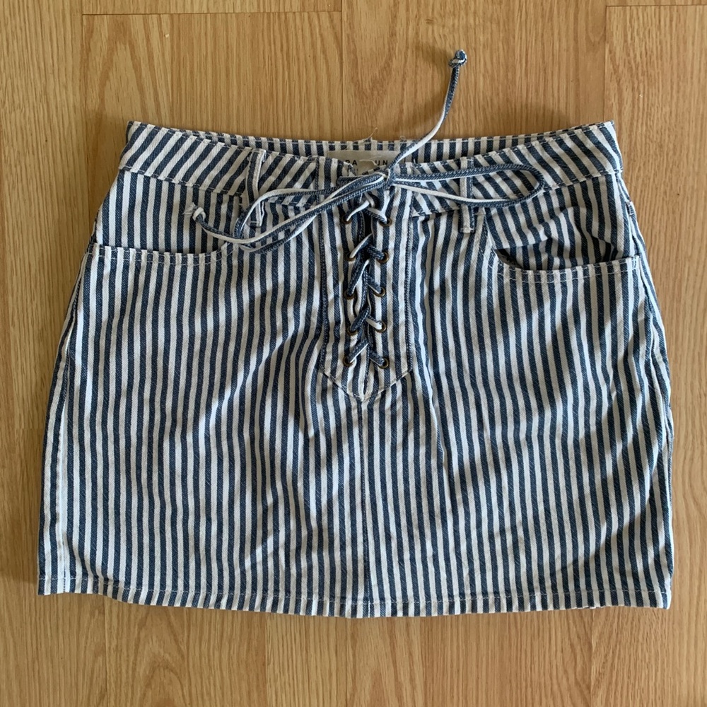 Pacsun Denim Lace Up Tie Up Skirt
